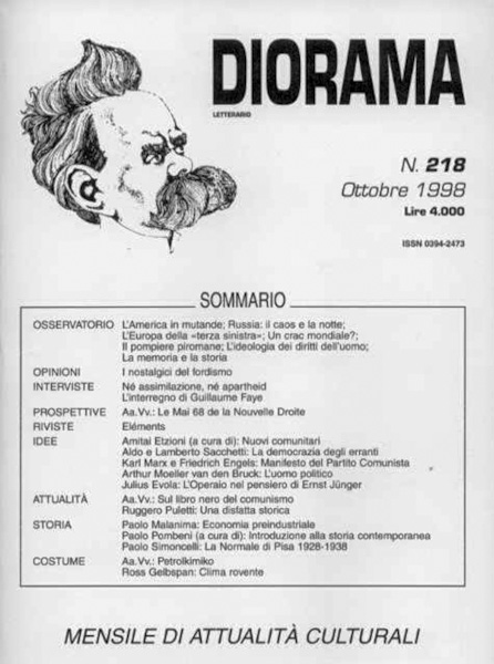 Diorama Letterario n. 218 (ottobre 1998)